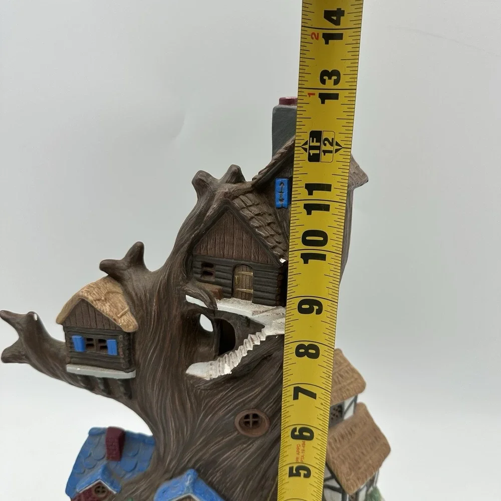 Vintage Handpainted Ceramic Fairy Treehouse 13